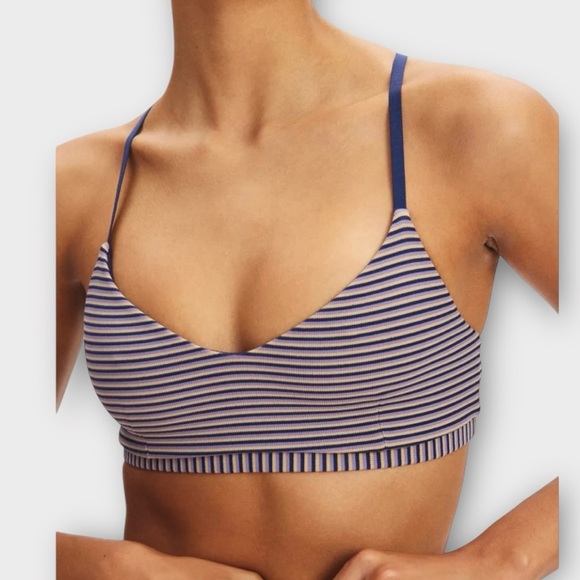 THE UPSIDE Solace Zoe Sports Bra in Blue Stripe Women’s Size 10 - Picture 1 of 5